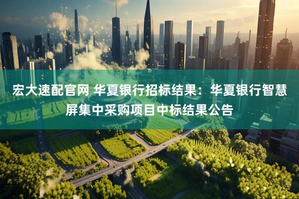 宏大速配官网 华夏银行招标结果：华夏银行智慧屏集中采购项目中标结果公告
